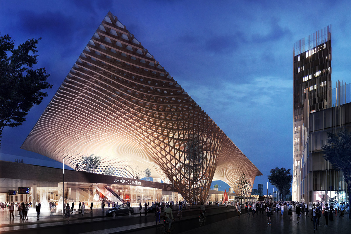 İsveç’te Doğa İle Şehri Bağlayan Görkemli Geçiş İstasyonu