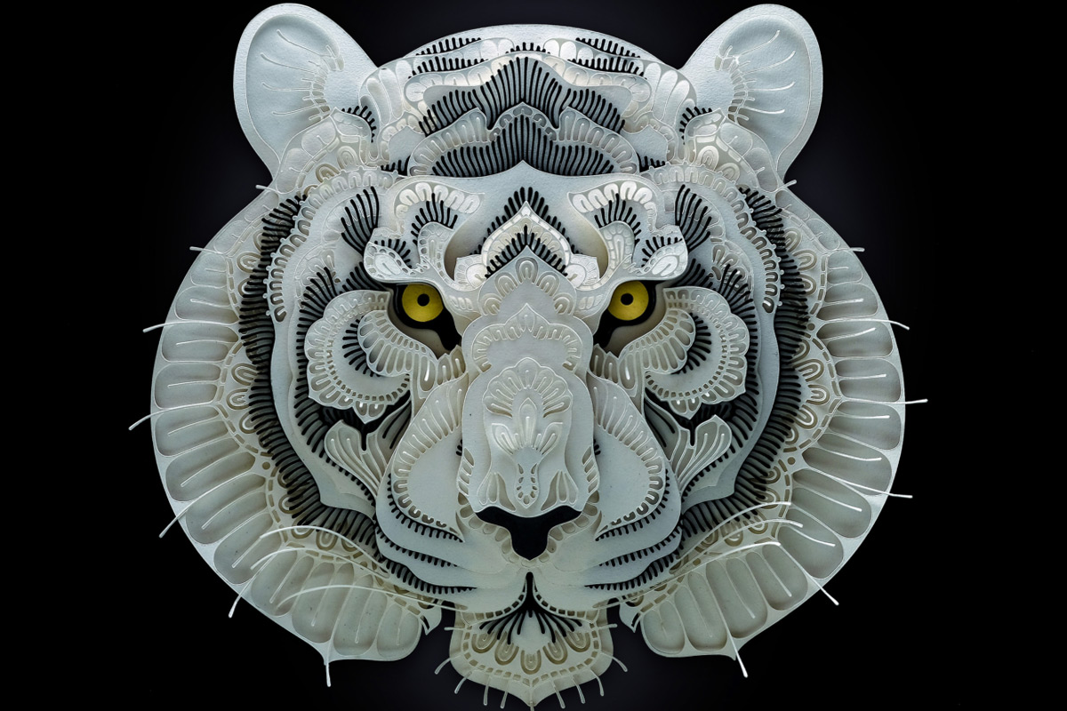 Kağıtlara İnce İnce İşlenmiş Büyüleyici Hayvan Portreleri